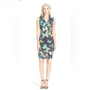 Ted Baker Black Dress with Blue and Green Butterfly Print